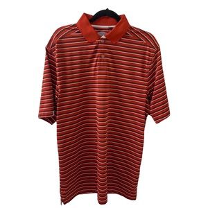 Callaway Orange Striped Golf Tee Polo Shirt Men’s Large